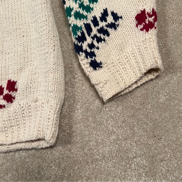 Orvis Vintage Hand Knit Thick Sweater Cream‎ Women's Large - Picture 5 of 12
